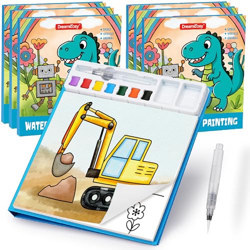 Paint with Water Coloring Book for Toddlers, Watercolor Books for Kids, Mess-Free Water Painting Kit with Brush, Christmas Gift, Party Favors, Arts Crafts for Boys Girls, Preschool Homeschool - size: 6 Pack（Blue）