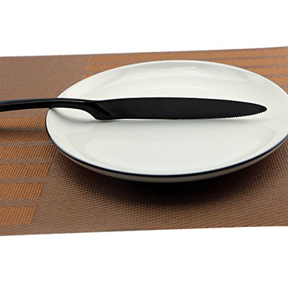Mirror Polishing Black 18/10 Stainless Steel, 20-Piece Flatware Silverware Set Service for 4 Stainless Steel Cutlery Include Knife Fork Spoon Dishwasher Safe - size: 4-set-black