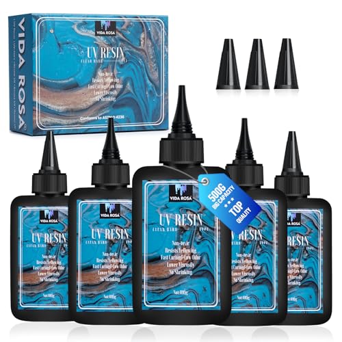 VIDA ROSA 500G UV Resin Upgraded Kit, Featuring High Gloss, High Hardness, and Fast-curing Epoxy Resin, Suitable for Coating, Casting, Bracelets, Jewelry Making, and DIY Crafts. - color: Low viscosity 500g