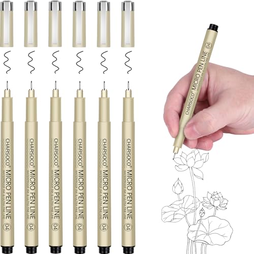 04 Micro Pen, Black Fine Point Pen with Waterproof Archival Ink, 0.4mm Fineliner Ink Pens for Artist Illustration, Sketching, Anime, Manga, Technical Drawing and Scrapbooking - color: Black, style: 【04】