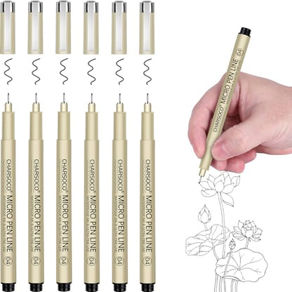 04 Micro Pen, Black Fine Point Pen with Waterproof Archival Ink, 0.4mm Fineliner Ink Pens for Artist Illustration, Sketching, Anime, Manga, Technical Drawing and Scrapbooking - color: Black, style: 【04】