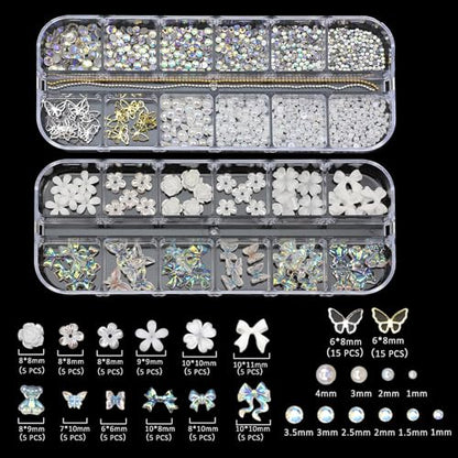 Flower Nail Art Charms Rhinestones Nail Charms Luxurious Nail Supplies Accessories Nail Gems Jewelry Rhinestones for Women Nail Design - color: Colorful-05