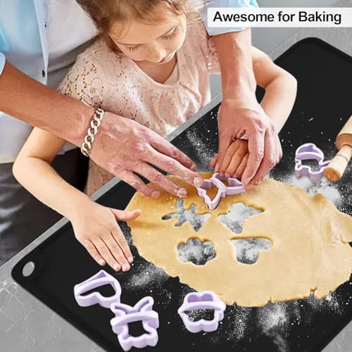 Standard Silicone Mat,Black Baking Mat-Food Grade Kids Dinner Table Placemat Non Slip Counter Mat with Raised Edges Heat Resistant Mat for Air Fryer Nonstick Pastry Dough Mat(1 Pack 23.6'' x 15.7'') - color: Black-raised Edge, size: 23.6"L x 15.7"W