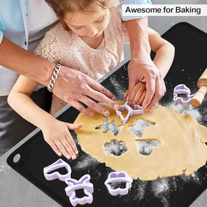 Standard Silicone Mat,Black Baking Mat-Food Grade Kids Dinner Table Placemat Non Slip Counter Mat with Raised Edges Heat Resistant Mat for Air Fryer Nonstick Pastry Dough Mat(1 Pack 23.6'' x 15.7'') - color: Black-raised Edge, size: 23.6"L x 15.7"W
