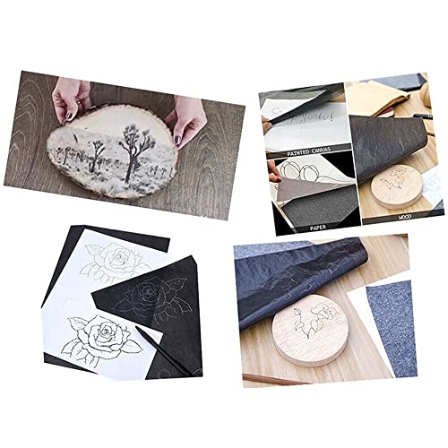 CHICHIYANG 100 Sheets Black Carbon Transfer Tracing Paper 8.3 x 11.7 Inch Graphite Paper for Canvas Wood Paper