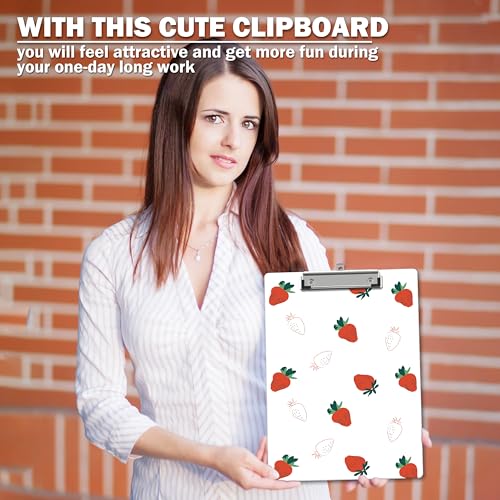 Strawberry Clipboard, Cute ClipBoards with Low Profile Clip for Teachers Nurses Students, Fashion ClipBoards Suitable for School Office, 12.6 x 9 Inch Size - C03 - style: Straweberry