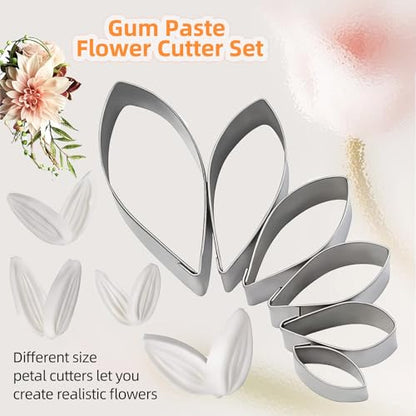 KALAIEN Dahlia Sugar Flower Veining Molds Fondant Cutters Gumpaste Cake Craft Tools(14PCS) - color: Dahlia Set(14pcs)