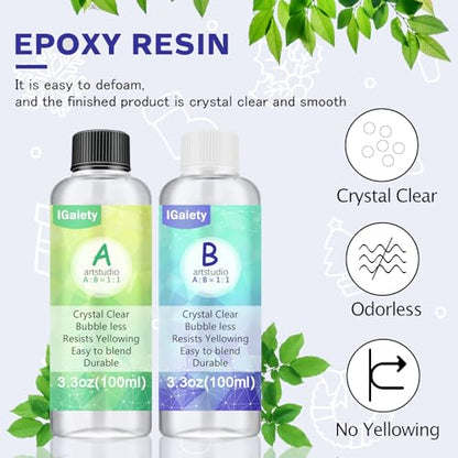 IGaitey Epoxy Kit with Reverse Alphabet Molds for Keychain Pendant | Beginner-Friendly Resin Kit with Backward Letter Molds, 169 Pcs Pigments & Tools for Adult DIY Jewelry Casting - size: Alphabet 100ml