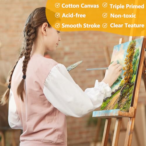 5 Packs Canvas for Painting 8 x 10 Inch, Koncci Cotton Acid-Free Blank Canvas Board for Acrylic Paint, Oil Paint & Wet Water Art Media, Kids Hobby Painters and Beginners - size: 5 Packs 20x25cm
