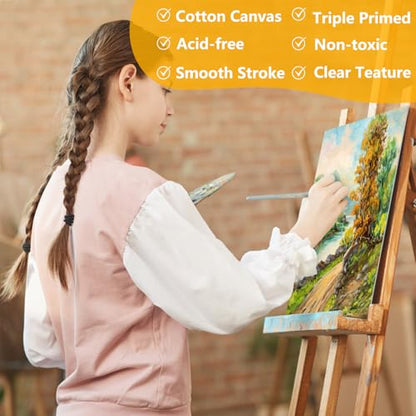 5 Packs Canvas for Painting 8 x 10 Inch, Koncci Cotton Acid-Free Blank Canvas Board for Acrylic Paint, Oil Paint & Wet Water Art Media, Kids Hobby Painters and Beginners - size: 5 Packs 20x25cm