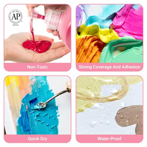 Falling in Art Scarlet Red Acrylic Paint, Large 67.6Oz Premium Pouring Acrylic Paint, Perfect for Canvas, Wood, Ceramic, and More - color: Scarlet Red