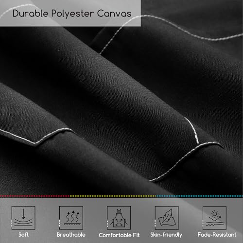 MEEDEN Painting Apron for Men Women: Adjustable Cross Back Waterproof Polyester Canvas Art Apron with 3 Pockets - Artist Apron for Acrylic Oil & Watercolor Painting, Gardening, Cooking - Black - color: Black