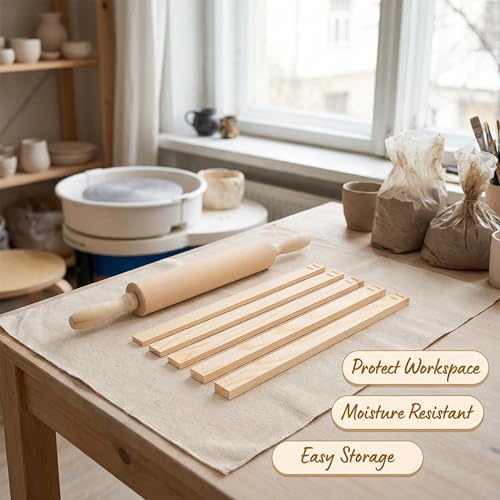 Lupnkl 12-Pack Ceramic & Pottery Tools Kit Clay Rolling Pin & Slab Roller for Pottery, Ideal for Clay Projects & Pottery Teaching, Complete Ceramic Tools Kit