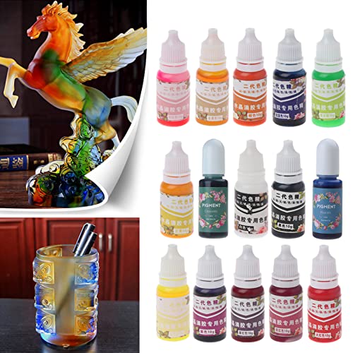 Epoxy Resin Colorant 15 Colors Pigment Epoxy Resin Liquid Dye for Resin Jewelry DIY Crafts Art Making 10g/0.35oz Each-8