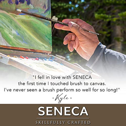 Seneca Artist Brushes by Willow Wolfe, Professional Synthetic Bristle Paint Brush for Acrylic, Oil and Water Mixable Oil, Series 1700, 00 Bright - size: 00