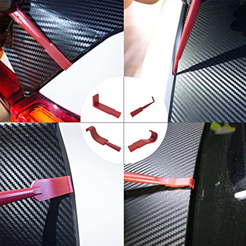 Vinyl Wrap Tool Kit Window Tint Kits for Automotive Vinyl Wrap, Window Film Installation, Include 7PCS Tinting Squeegee, Felt Squeegee, Vinyl Wrap Gloves, Cleaning Cloth and Snap-Off Utility Knife - color: Red