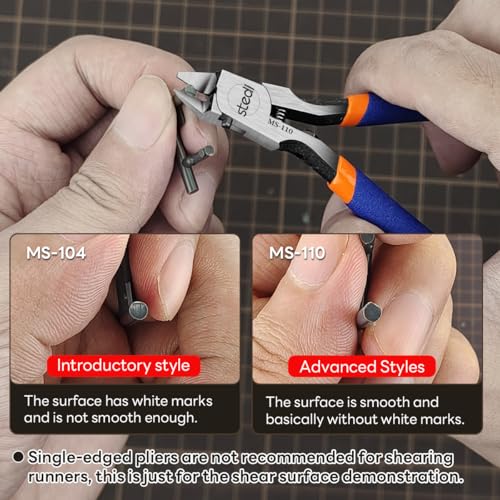 stedi Model Nipper, Sprue Cutter with Ultra-thin Single-Blade and Stiff Spring Hobby Nippers for Gundam Repairing Plastic Model and Miniature Model, Orange - style: Single-Blade Nippers(Blue for Bedinners)