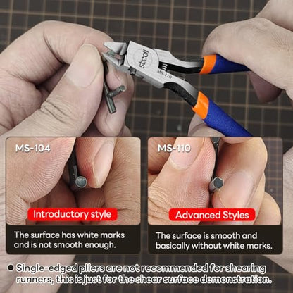 stedi Model Nipper, Sprue Cutter with Ultra-thin Single-Blade and Stiff Spring Hobby Nippers for Gundam Repairing Plastic Model and Miniature Model, Orange - style: Single-Blade Nippers(Blue for Bedinners)