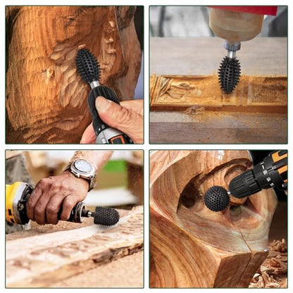 Extreme Coarse Sphere Rotary Burr, 1⁄4" Shaft, Ball Shape Rotary Rasp bit for Wood carving-fit Bosch,Foredom, DeWalt, Milwaukee Tools- Abrasive Tungsten Carbide Rasp Sphere, 1-1/4" Head Diameter
