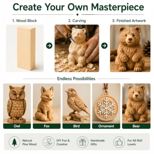 Unfinished Wood Blocks for Carving, 4 Pcs 3 x 8 x 1 Inch Solid Wood Blocks for Whittling, Engraving, Painting and DIY Crafts - size: 3x8x1 Inch