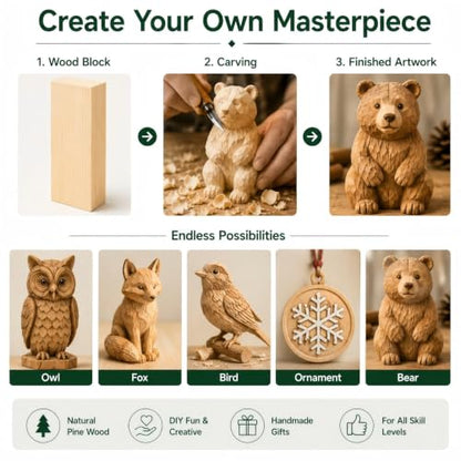 Unfinished Wood Blocks for Carving, 4 Pcs 3 x 8 x 1 Inch Solid Wood Blocks for Whittling, Engraving, Painting and DIY Crafts - size: 3x8x1 Inch
