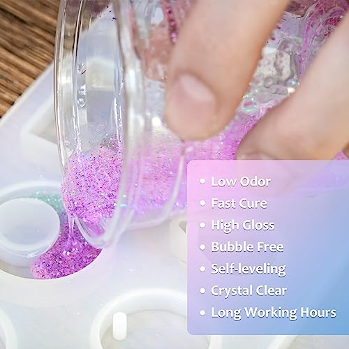 Epoxy Resin 2 Gallon - Crystal Clear Epoxy Resin Kit - Self-Leveling, High-Glossy, No Yellowing, No Bubbles Casting Resin Perfect for Crafts, Table Tops, DIY 1:1 Ratio - size: 2 Gallon Kit
