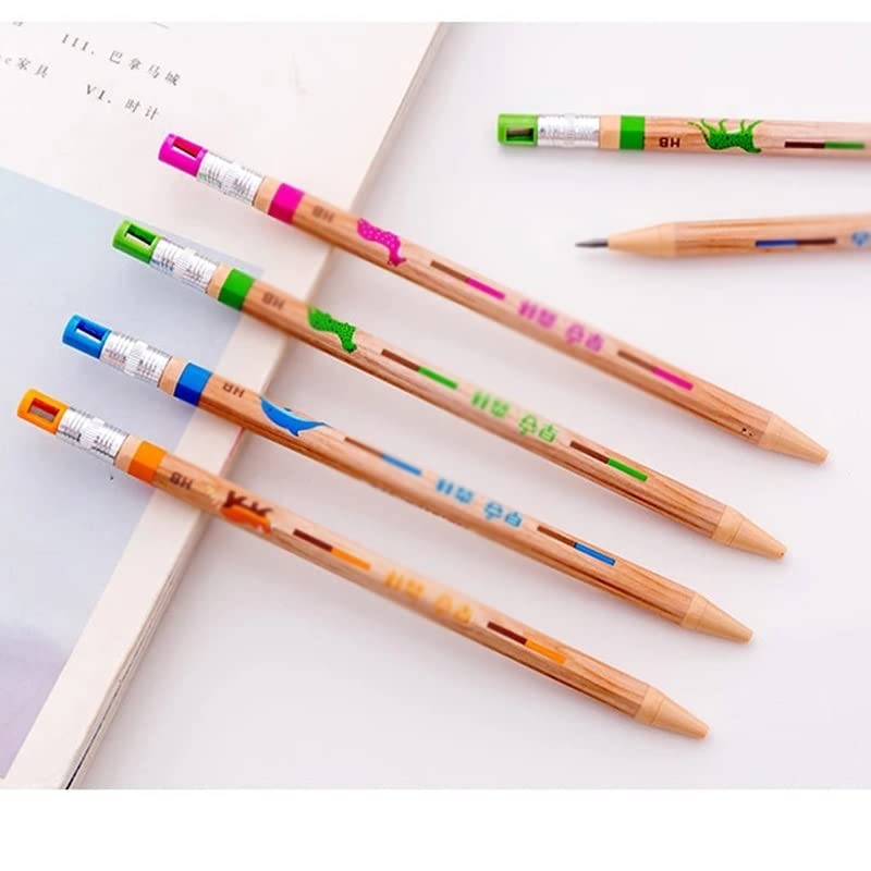 15Pcs Imitation Wood Automatic Pencil Writing Tools Offices School Supplies Student Gift