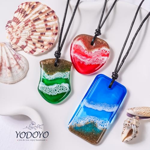 YODOYO 31-Cavity Silicone Resin Mold Set, Flat Circle, Square and Oval Keychain Molds, Round Earring with Hole and Jewelry Casting Molds for Epoxy Resin, DIY Pendant, Necklace, Pet Tag Mould