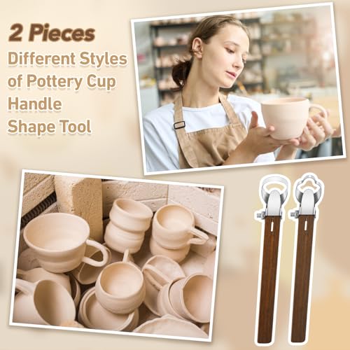 Therwen 2 Pcs Mug Handle Carving Tool, Pottery Handle Making Tool, Clay Extruder Trimming for Ceramic Tea Cup Mug Utensil Vase Clay Cutters Sculpture Craft(Novelty Style) - color: Novelty Style