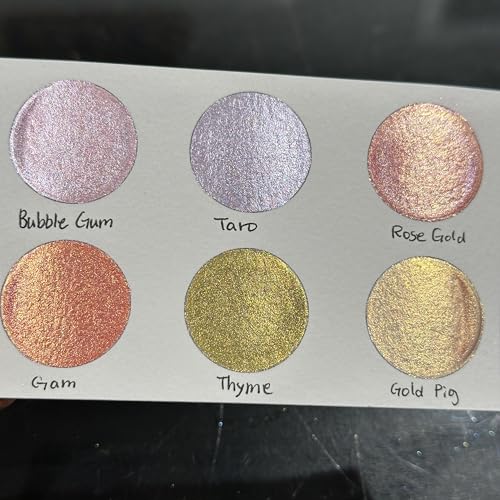 IUILE Handmade Watercolor Paints - Pink Gold Half Pan Set (6 colors) - color: Pink Gold