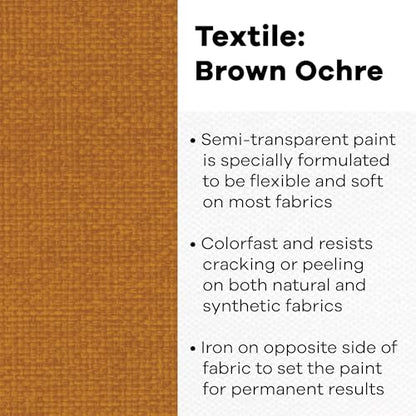 Textile Color Paint BRWN Ochre - color: Brown Ochre, size: 8 Fl Oz (Pack of 1)