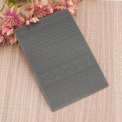 Polymer Clay Texture Sheets for Boho Style Earring Jewerly Making, Flowers Geometric Clay Texture Stamps Mat for Polymer Clay Projects Polymer Clay Earrings Tools