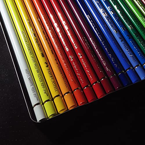 Faber-Castell Polychromos Artists' Color Pencils - Tin of 24 Colors - Premium Quality Artist Pencils