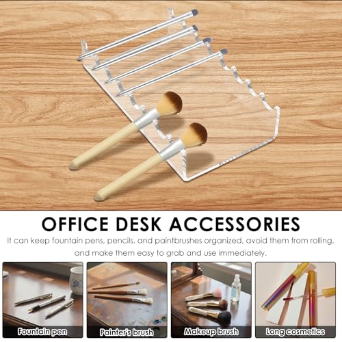 3Pcs Transparent Acrylic Vanity Brush Drying Rack, Space Saving Versatile Acrylic Makeup Brush Display Stand for Women Teen Girl