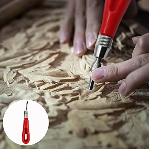 Printmaking Carving Knife, Stainless Steel Blade Plastic Body, Ergonomic Design, 6 Different Shaped Blades, Weighted Handle Linoleum Knife Set for Pumpkin Wood
