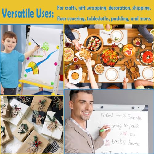 Easel Paper Roll 12 Inch x 49 Feet, Durable Drawing Paper for Kids Art,White Bulletin Board Paper,Craft Paper Roll for Paints, Wall Art and Gift Wrap ﻿