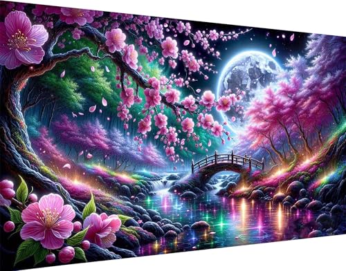 igoodom Large Diamond Painting, Landscape Large Diamond Art Kits for Adults, Full Drill Round Big Diamond Painting, DIY Gem Art and Crafts for Home Wall Decor Gift 27.5 X 15.7inch - color: MZ0272