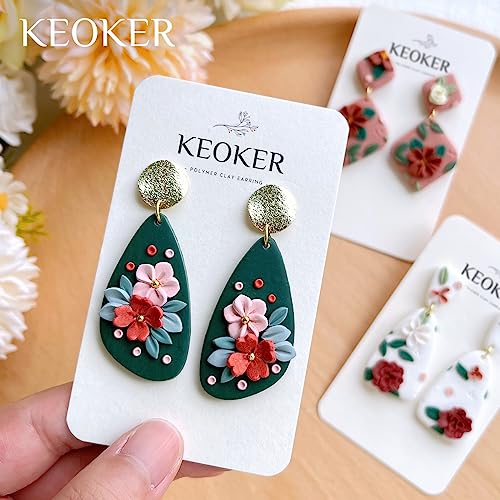 Keoker 15 Organic Shape Clay Cutters for Polymer Clay Jewelry, Polymer Clay Cutters for Clay Earrings Jewerlry Making (All) - color: ALL