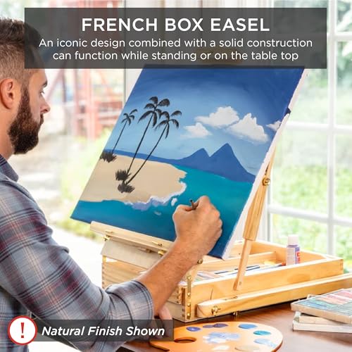 Best Choice Products Art Easel for Painting, Portable Wooden Adjustable Artist Tripod with Sketch Box, 32-Piece Art Set with Acrylic Paints, Brushes, Canvases & Palette - White - style: White