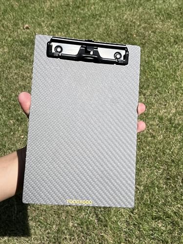 6.1 * 9.3 * 0.06inch A5 Half Letter Small Size Super Hard&Portable Carbon Fiber Clipboard with Hook&Pen Holder,Strong Low Profile Clip,Dry Carbon Clip Board,Writing Board,Note pad - color: Black Clip, size: 6.1*9.3*0.06inch+1Clip