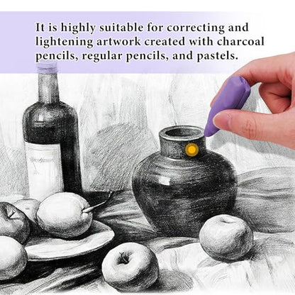 Smilo 8-Pack Purple Kneaded Erasers | Moldable & Dust-Free Putty Eraser | No Smudge Art Eraser with Case for Drawing - color: Purple