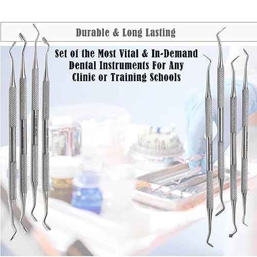 Set of 17 Dental Spoon Excavators Plugger Restorative Composite Filling Tooth Cavity Carious Decay Removal Double Ended Instruments
