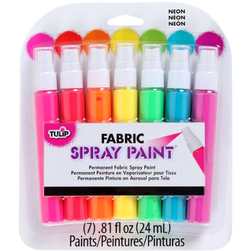 Tulip Fabric Paint, Permanent Spray on Paint Set, 7 Pack Neon - color: Neon