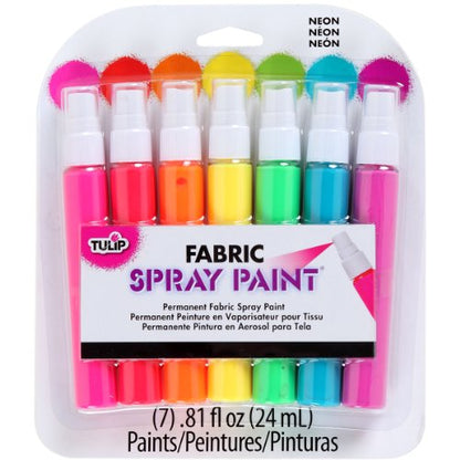 Tulip Fabric Paint, Permanent Spray on Paint Set, 7 Pack Neon - color: Neon