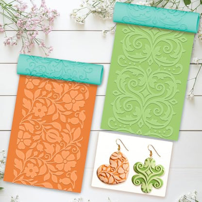 beinkmake 5 Pcs Vine Polymer Clay Texture Roller Floral Pattern Clay Roller for Jewelry Making Embossing Pottery Tool for DIY - color: Vine Patterns