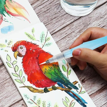 15Pcs Watercolour Brush Pens Refillable | Refillable water brush pens for watercolor painting, calligraphy, sketching. Perfect for artists, beginners, hobbyists.