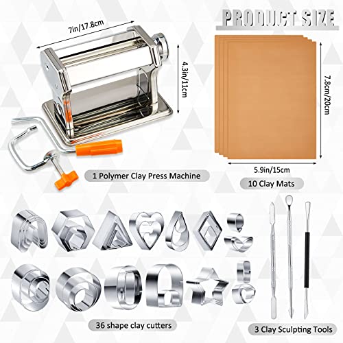 Amylove 51 Pcs Polymer Clay Press Machine Set 36 Pcs Polymer Clay Cutters for Jewelry Making with Usb Electric Mini Portable Handheld Drill 10 Clay Mats 3 Clay Sculpting Tools for Clay Earring Kit DIY