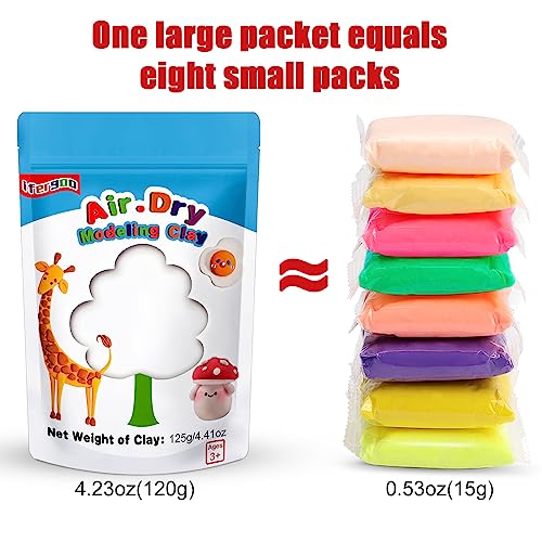 ifergoo Foam Modeling Clay, White Air Dry Clay, Super Light Magic Clay for School Art & Craft Project, Soft, No-Sticky & Non-Toxic, Best Gift for Age 3-12 Kids - color: White Color