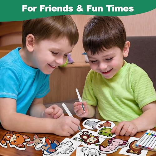 Magic Foam Texture Painting Kit, 3D Drawing Art Set,54pcs Arts and Crafts for Kits 3-10 Ideal Gifts for Boys and Girls,Aqua (Animal) - color: Animal