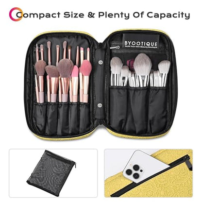 BYOOTIQUE Travel Makeup Brush Holder Bag Cosmetic Brush Organizer Rococo Yellow - color: Rococo Yellow